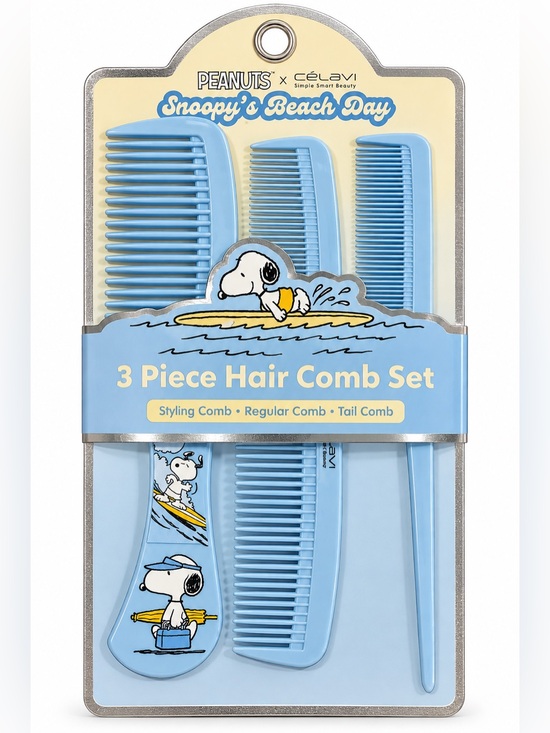 Peanuts x Celavi Other - Peanuts x Celavi 3-Piece Hair Comb Set - Snoopy’s Beach Day
